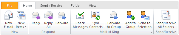 Outlook 2010 Toolbar