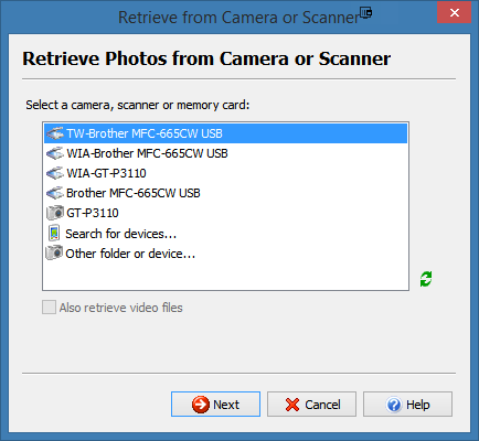 Retrieve images from all device types, including Smart Phones and Tablets