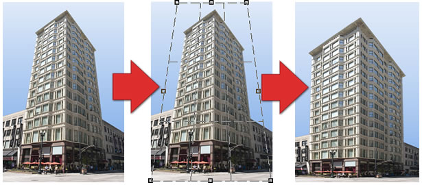 Interactive adjustment of perspective distortion