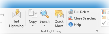 Text Lighning Main Toolbar in Outlook 2016